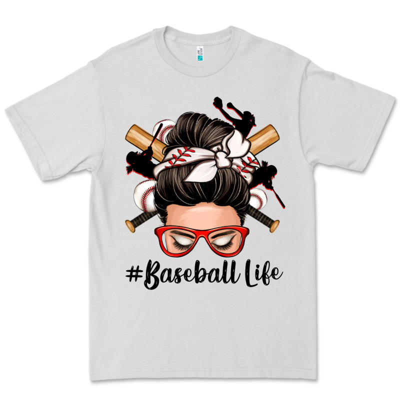Baseball Life Messy Bun Premium Tee by Zillion Design Studio | Teevron