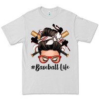 Dove Grey baseball life messy bun Premium Tee - Zillion Design Studio
