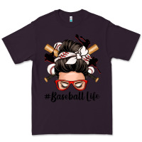 Plum baseball life messy bun Premium Tee - Zillion Design Studio