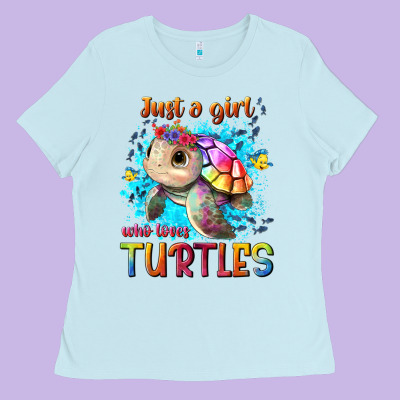 Just A Girl Who Loves Turtles Ladies Tee Designed By Texasbilliewilder