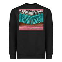 Black western fringe cowhide leopard Heavyweight Sweatshirt - BarkalooDesign