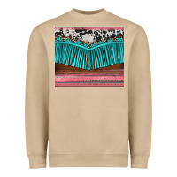 Western Fringe Cowhide Leopard Heavyweight Sweatshirt | Teevron