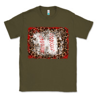 Army Green baseball leopard background Classic Tee - RanaPortraitStore