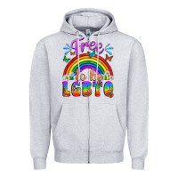 Heather Grey Western Free To Be Lgbtq Zipper Hoodie - BundleAndBundleShop