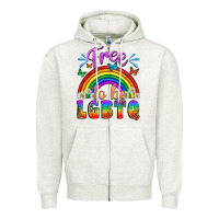 Oatmeal Heather Western Free To Be Lgbtq Zipper Hoodie - BundleAndBundleShop