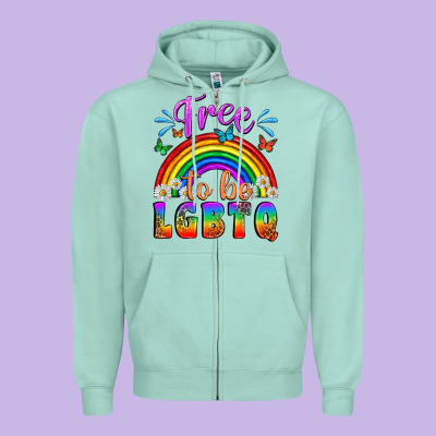 Western Free To Be Lgbtq Zipper Hoodie Designed By Bundleandbundleshop