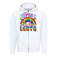 White Western Free To Be Lgbtq Zipper Hoodie - BundleAndBundleShop