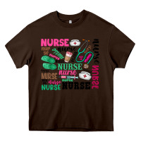 Chocolate Brown nurse Heavy Core Tee - Zillion Design Studio