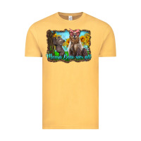 Vintage Mustard mama bear sees all with sunflowers Vintage Tee - Artiststas