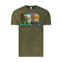 Vintage Olive mama bear sees all with sunflowers Vintage Tee - Artiststas