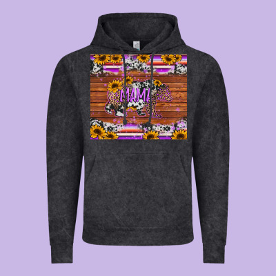 Mama Bear Sunflowers Purple Vintage Hoodie Designed By Jasminsmagicworld