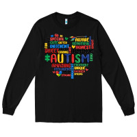 Black autism heart Long Sleeve Tee - MaliasSmallBusiness