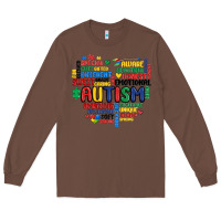 Chestnut autism heart Long Sleeve Tee - MaliasSmallBusiness