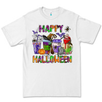 White happy halloween coffee cups Premium Tee - AdoDesignShop
