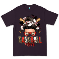 Plum baseball mom messy bun Premium Tee - Zillion Design Studio