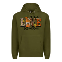 Army Green I Think I Love Fall Most of All Premium Hoodie - texasbilliewilder