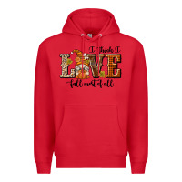 Red I Think I Love Fall Most of All Premium Hoodie - texasbilliewilder