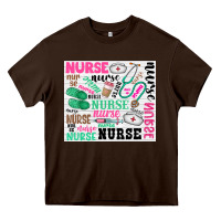 Chocolate Brown nurse Heavy Core Tee - Zillion Design Studio