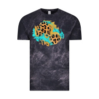 Cloud Black glitter leopard turquoise patch Vintage Tee - AdoDesignShop
