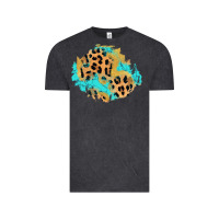 Vintage Black glitter leopard turquoise patch Vintage Tee - AdoDesignShop