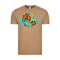 Vintage Coffee glitter leopard turquoise patch Vintage Tee - AdoDesignShop