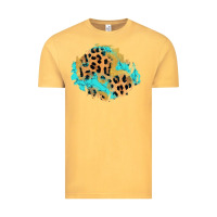 Vintage Mustard glitter leopard turquoise patch Vintage Tee - AdoDesignShop