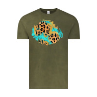 Glitter Leopard Turquoise Patch Vintage Tee | Teevron