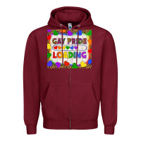 Burgundy Gay Pride Loading LGBTQ Tumbler Zipper Hoodie - BundleAndBundleShop