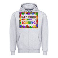 Heather Grey Gay Pride Loading LGBTQ Tumbler Zipper Hoodie - BundleAndBundleShop