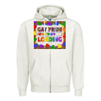 Oatmeal Heather Gay Pride Loading LGBTQ Tumbler Zipper Hoodie - BundleAndBundleShop