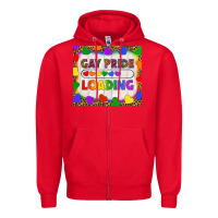 Red Gay Pride Loading LGBTQ Tumbler Zipper Hoodie - BundleAndBundleShop