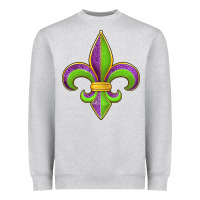 Heather Grey mardi gras fleur de lis leopard Heavyweight Sweatshirt - Jasminsmagicworld