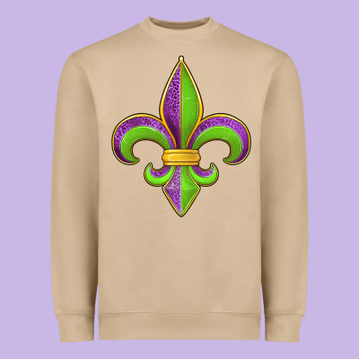Mardi Gras Fleur De Lis Leopard Heavyweight Sweatshirt Designed By Jasminsmagicworld