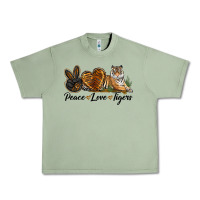 Oil Green Peace Love Tigers Urban Heavy Tee - LillyAllenDesigns