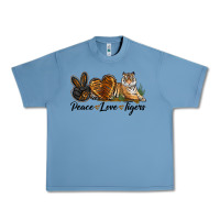 Pebble Blue Peace Love Tigers Urban Heavy Tee - LillyAllenDesigns