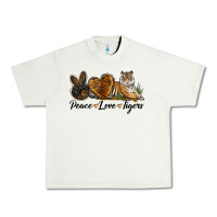 Pistachio Peace Love Tigers Urban Heavy Tee - LillyAllenDesigns