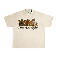 Sandshell Peace Love Tigers Urban Heavy Tee - LillyAllenDesigns