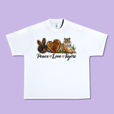 Peace Love Tigers Urban Heavy Tee Designed By Lillyallendesigns
