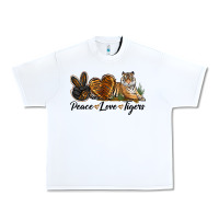 White Peace Love Tigers Urban Heavy Tee - LillyAllenDesigns