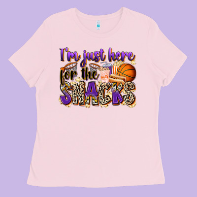 I'm Just Here For The Snacks Basketball Ladies Tee Designed By Zillion Design Studio