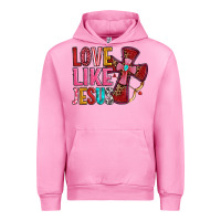 Fuchsia Pink love like jesus Urban Hoodie - OliviaCreatesArt