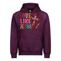 Mauve Wine love like jesus Urban Hoodie - OliviaCreatesArt