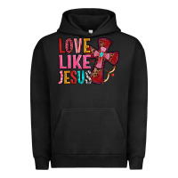Pigment Black love like jesus Urban Hoodie - OliviaCreatesArt