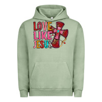 Pigment Oil Green love like jesus Urban Hoodie - OliviaCreatesArt