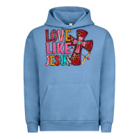Pigment Pebble Blue love like jesus Urban Hoodie - OliviaCreatesArt
