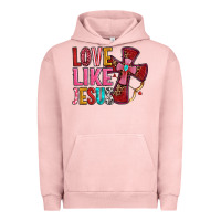 Pigment Salmon love like jesus Urban Hoodie - OliviaCreatesArt