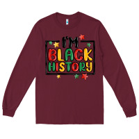 Burgundy i'm black history Long Sleeve Tee - MaliasSmallBusiness