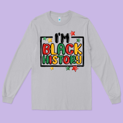 I'm Black History Long Sleeve Tee Designed By Maliassmallbusiness