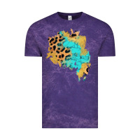 Cloud Purple glitter leopard turquoise patch Vintage Tee - AdoDesignShop
