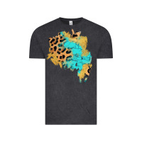 Vintage Black glitter leopard turquoise patch Vintage Tee - AdoDesignShop